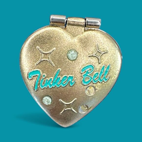 Disney's Tinker Bell Gold Tone Heart Locket Pin - Picture 1 of 4
